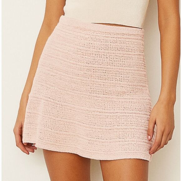 PacSun Pink Crochet Knit Mini Skirt Size Small - Picture 1 of 8